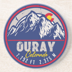 Dessous De Verre En Grès Ouray Colorado Drapeau Camping Randonnées Souvenir
