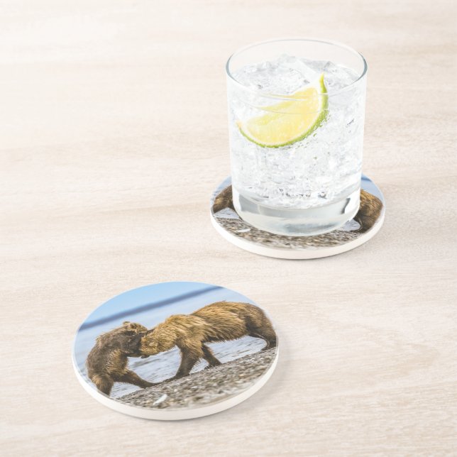 Dessous De Verre En Grès Ours brun côtier (Côté)