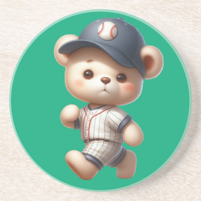 Dessous De Verre En Grès Ours de baseball 1 (Devant)
