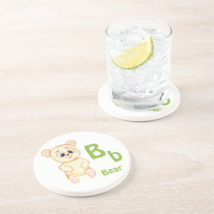 Dessous De Verre En Grès Ours personnaliser ABC : Lettre B - Ajoutez votre
