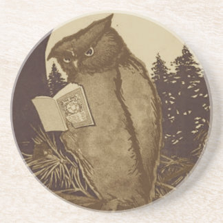 Dessous De Verre En Grès Owl Lecture d'un livre
