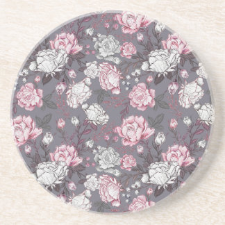 Dessous De Verre En Grès Padrão Floral com Rosas e Peônias
