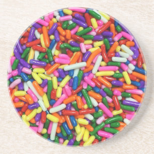 Dessous De Verre En Grès Paillettes de bonbons colorées et originales