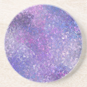Dessous De Verre En Grès Paillettes rose et violet Bling