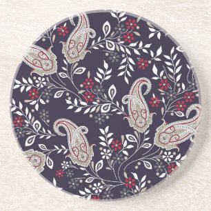 Dessous De Verre En Grès Paisley indien traditionnel, motif sans soudure.
