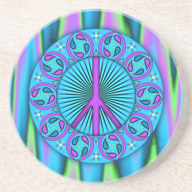 Dessous De Verre En Grès Paix ~ Feuille (Devant)