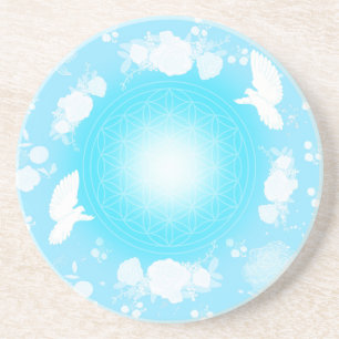 Dessous De Verre En Grès Paix – Fleur de Vie