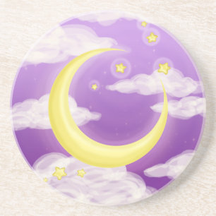 Dessous De Verre En Grès Pale Moon sur Purple