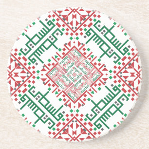 Dessous De Verre En Grès Palestine Broderie tatreez Motif