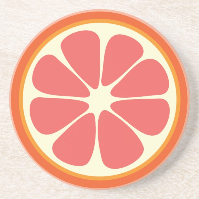 Dessous De Verre En Grès Pamplemousse juteuse Fruit d'été (Devant)