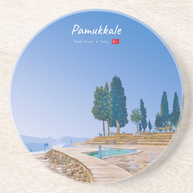 Dessous De Verre En Grès Pamukkale, Turquie - Piscines thermales (Devant)