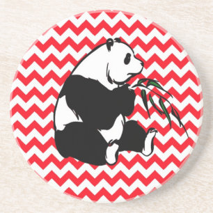 Dessous De Verre En Grès Panada sur le rouge Chevron de pompe à incendie