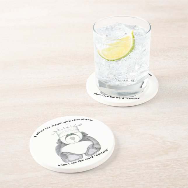 Dessous De Verre En Grès Panda Bear Chef Chocolat (Côté)