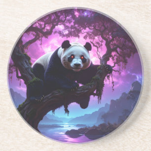 Dessous De Verre En Grès Panda de la Forêt Mystique