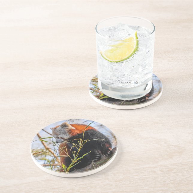 Dessous De Verre En Grès Panda rouge (Côté)