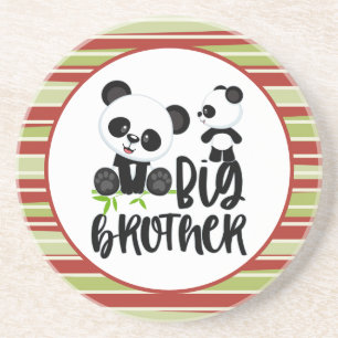 Dessous De Verre En Grès Pandas de grande et petite taille avec citation Bi