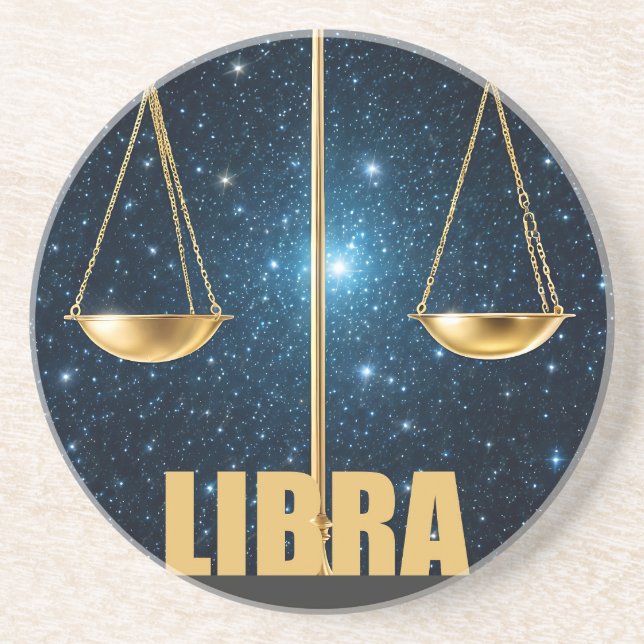 Dessous De Verre En Grès Panneau d'astrologie de la bibliothèque (Devant)