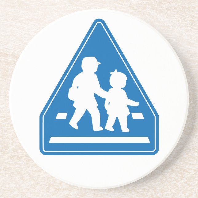 Dessous De Verre En Grès Panneau de signalisation scolaire >> Japonais (Devant)