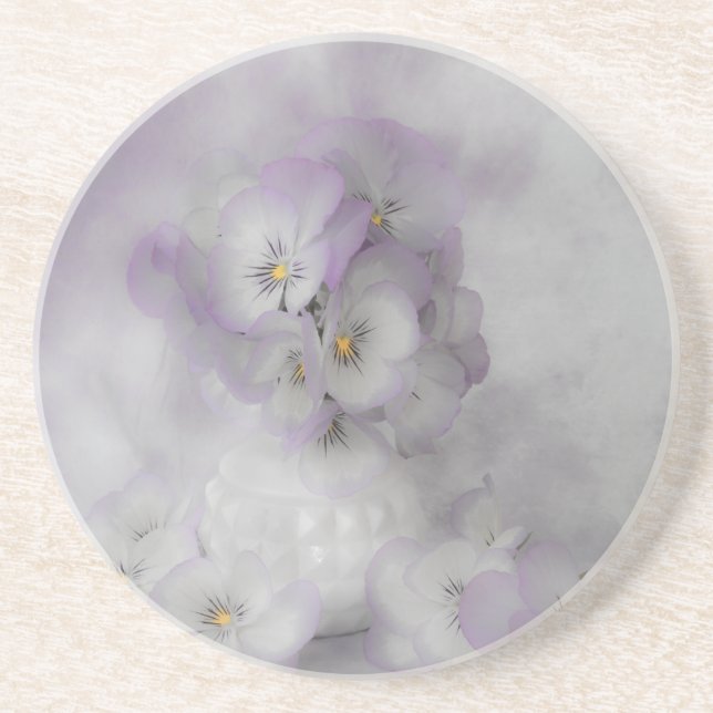 Dessous De Verre En Grès Pansies souples (Devant)