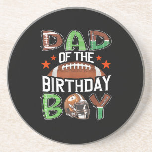 Dessous De Verre En Grès Papa du garçon qui fête son anniversaire Football