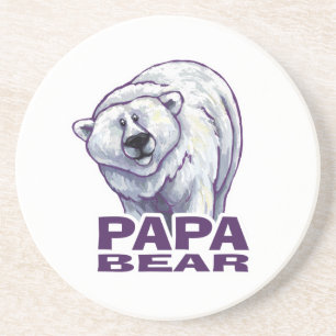 Dessous De Verre En Grès Papa Polar Bear