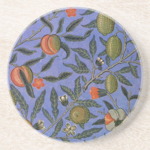 Dessous De Verre En Grès Papier peint coloré Grenade Bleue de William Morri
