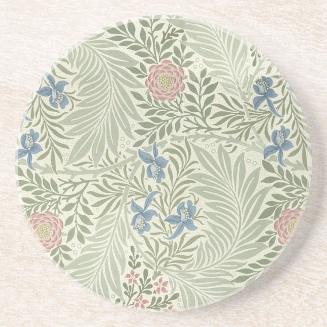 Dessous De Verre En Grès Papier peint floral de William Morris Larkspur (Devant)