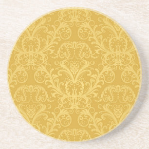 Dessous De Verre En Grès Papier peint floral d'or de luxe