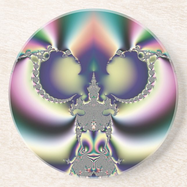 Dessous De Verre En Grès Papillon arc-en-ciel (Devant)