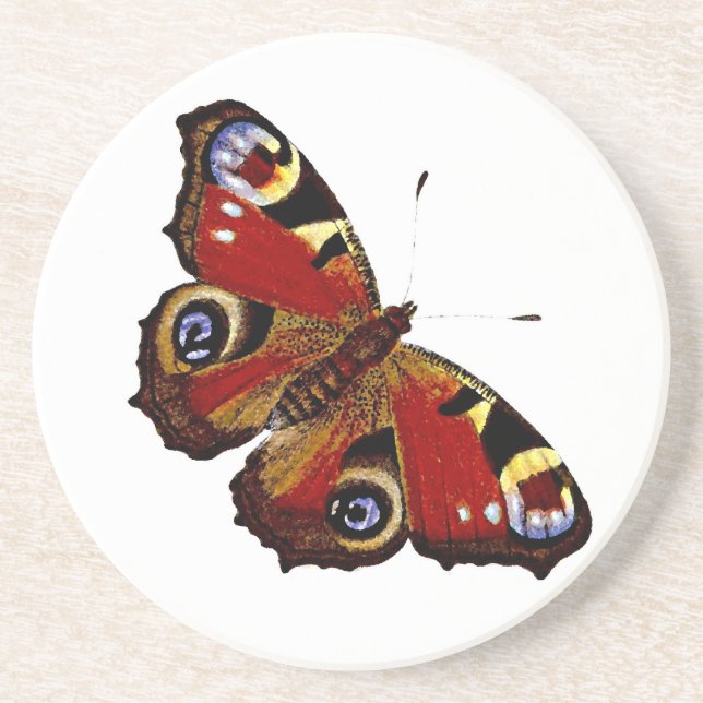 Dessous De Verre En Grès Papillon coloré (Devant)