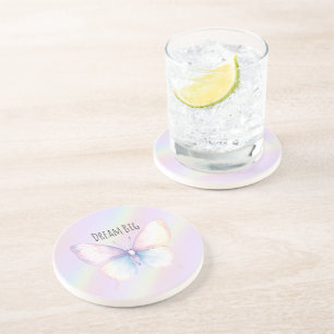 Dessous De Verre En Grès Papillon de rêve bleu violet