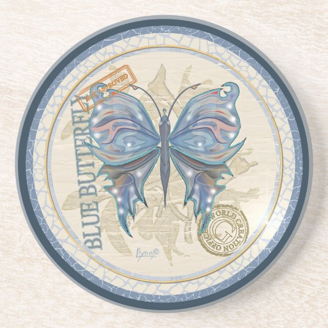 Dessous De Verre En Grès Papillon du bureau de création G (Devant)
