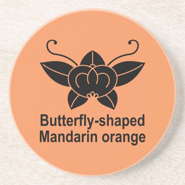 Dessous De Verre En Grès Papillon mandarine (Devant)