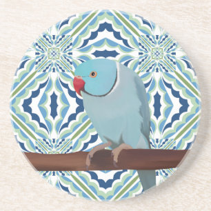 Dessous De Verre En Grès Parakeet Blue Indian Ringneck