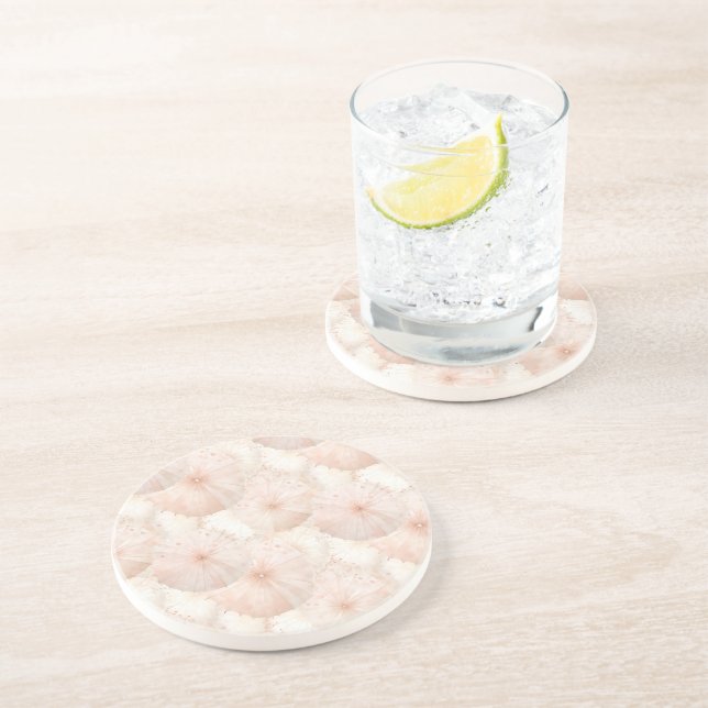 Dessous De Verre En Grès Parapluies Rose Clair (Côté)