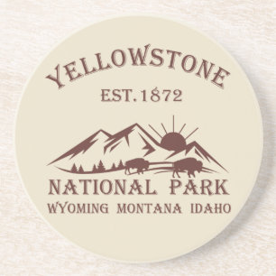 Dessous De Verre En Grès Parc national de Yellowstone vintage