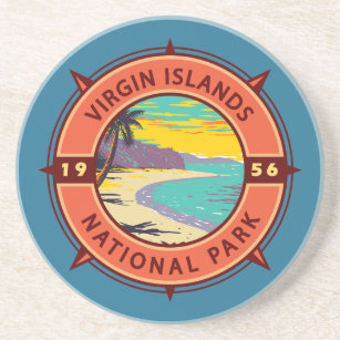 Dessous De Verre En Grès Parc national des Îles Vierges Emblème de la bouss