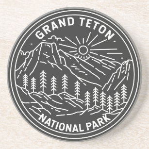 Dessous De Verre En Grès Parc national du Grand Teton Vintage Monoline