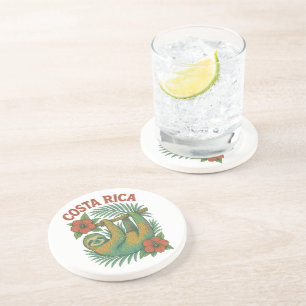 Dessous De Verre En Grès Paresseux Tropical Coloré du Costa Rica