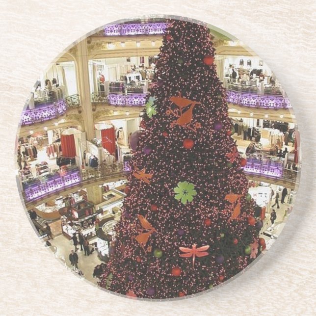 Dessous De Verre En Grès Paris Lafayette Christmas Tree Coaster (Devant)