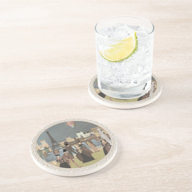 Dessous De Verre En Grès Paris victorien (Côté)