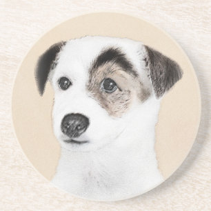 Dessous De Verre En Grès Parson Jack Russell Terrier Peinture - Chien Art