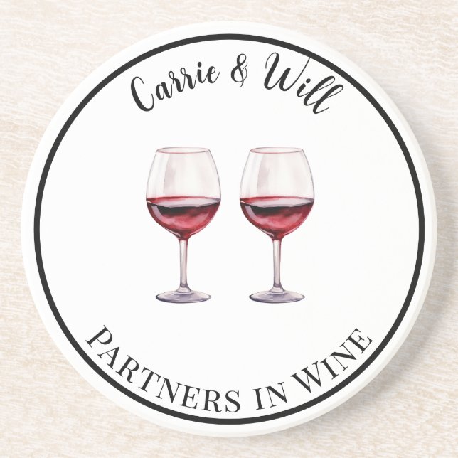 Dessous De Verre En Grès Partenaires du vin dans la boisson vinicole (Devant)