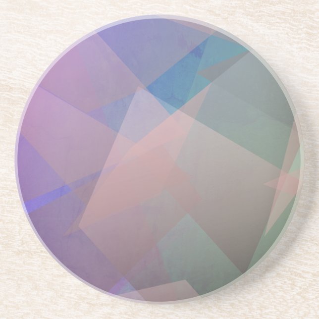 Dessous De Verre En Grès Particules Volantes Abstraites | Formes Géométriqu (Devant)