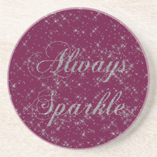 Dessous De Verre En Grès Parties scintillant en argent étincelante