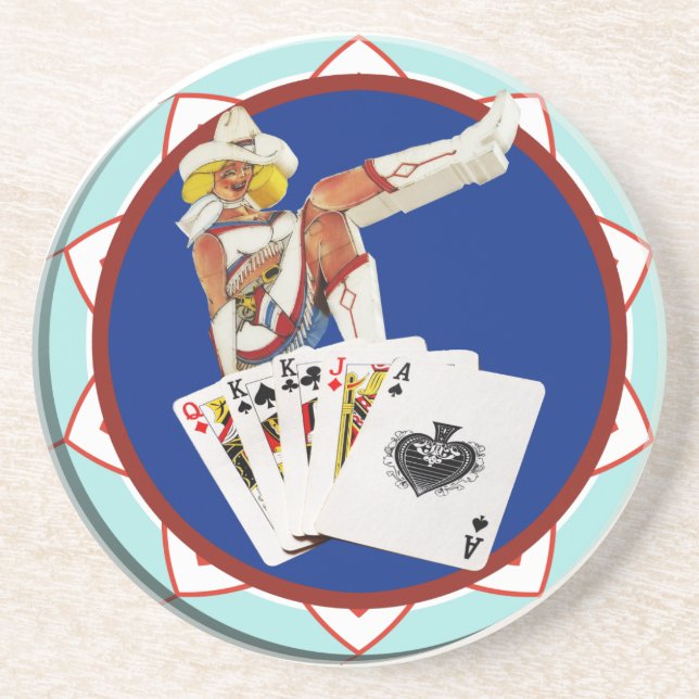 Dessous De Verre En Grès Parties scintillant Gultch Sally Poker Chip (Devant)