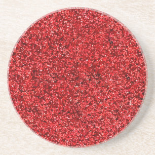 Dessous De Verre En Grès Parties scintillant rouge