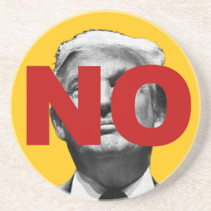 Dessous De Verre En Grès Pas de Trump (jaune et rouge)