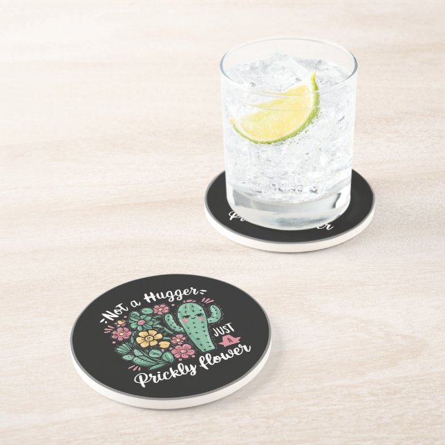 Dessous De Verre En Grès Pas un gros juste une fleur piqueuse mignonne Cact (Côté)