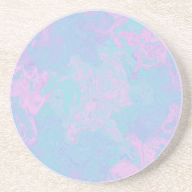 Dessous De Verre En Grès Pastel Marbré (Devant)